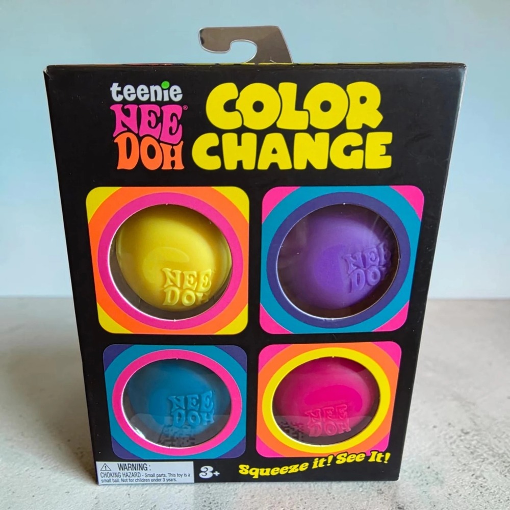 Schylling Teenie NeeDoh Color Change Squishy Stress Ball Fidget Toy 3-Pack New